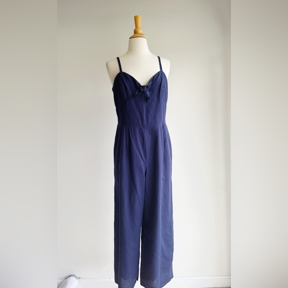 J. CREW FACTORY Tie-Front Jumpsuit in Linen-Cotton Size 10 - Picture 2 of 7